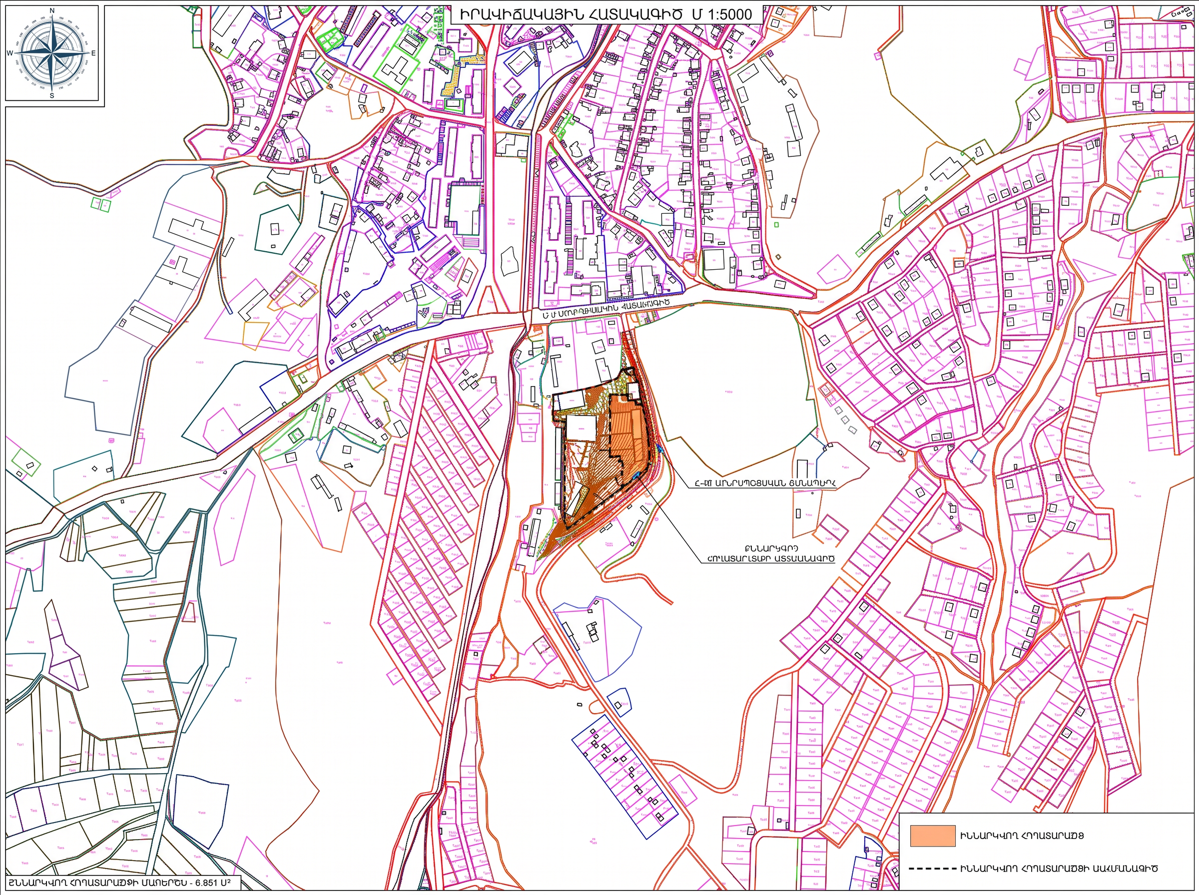Phase 1 location plan showing the Park Legrand development site in Yeghegnadzor